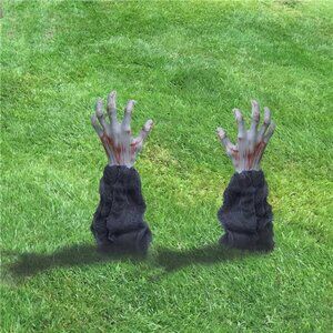 Halloween Outdoor Decorations Zombie Hand Stakes Graveyard Lawn Decor